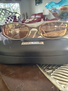 Lina Roma Women's Brown Oval Sunglasses